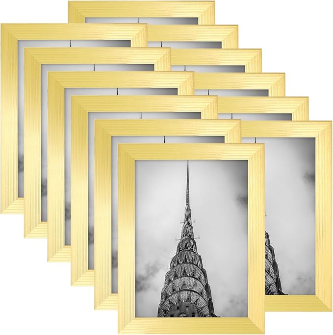 5x7 Picture Frames Gold Set of 12 for Wall Gallery Collage Photo Frames or Tabletop Display