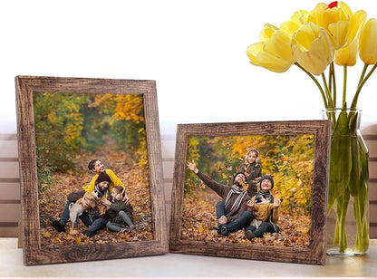 PETAFLOP 8x10 Picture Frame Set of 7, Rustic Frames Display 8 by 10 Inch Photo for Wall or Tabletop