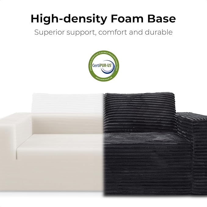 LIKIMIO 71" Cloud Loveseat Sofa in a Box, No Assembly Required Comfy Deep Seat, Modern Small Couch with Plush Fabric for Living Room, Bedroom, Apartment, Home Office, Black