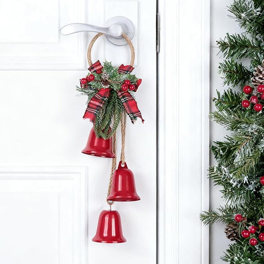 Christmas Bells Decorations Jingle Bell，Hanging Decorative for Door, Bedroom, Living Room,Tree Ornaments for Home Decor, Wreath, Door Hanging, Garland, Cluster Decorative Bells (Red)