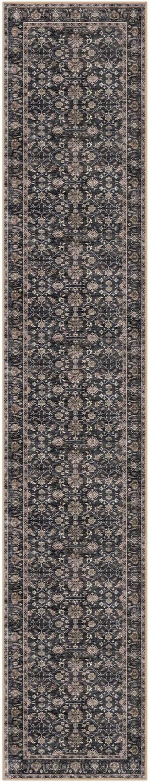 KUTA Vintage Washable Runner Rug 2.6x14, Non-Slip Brown Hallway Kitchen Rugs with Rubber Backing, Ultra Soft Printed Floral Extra Long 14ft Carpet Runners Indoor for Stairs