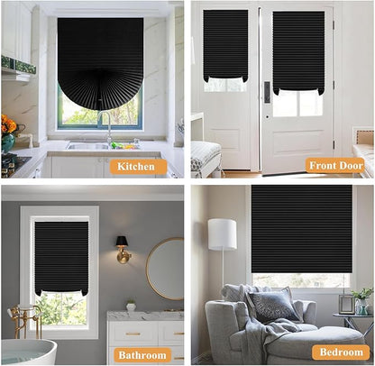 Window Blinds Cordless Blackout No Drill Cut to Size Clip On Stick On Self Adhesive Temporary Blinds Pleated Paper Blinds for Windows Doors Shades for Home Nursery Bedroom Kitchen Bathroom