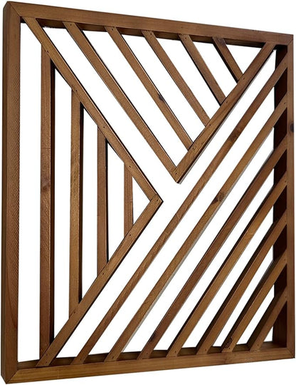 Musanpou Wooden Geometric Home Wall Decor Slatted Wood Design Wall Sculpture，Set of 3 Wood Wall Art decorate，Boho Bathroom Bedroom Living Room rustic Home Decoration