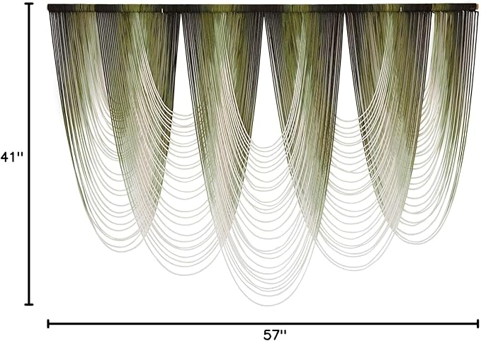 Macrame Wall Hanging Dip-Dyed Large Macrame Wall Decor Yarn Tapestry 57" W x 41" L For Headboard Bedroom Living Room Boho Fiber Home Art