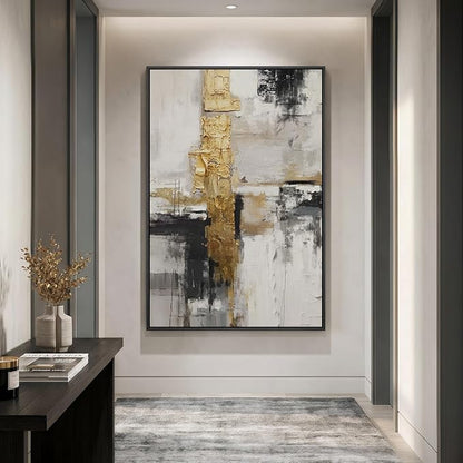 Extra Large Framed Black and White Gold Abstract Wall Art for Living Room, Modern Canvas Prints Vertical Artwork for Walls, Contemporary Art Pictures for Bedroom Dining Room Hallway Wall Decor 40x60 In