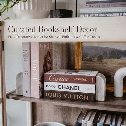 PROBENEX Luxe Large 4 Pcs Faux Decorative Books Set | Not Real Books, Cardboard Foldable Photography Props | Modern Coffee Table, Minimalist Home Room Decor, Home Staging, Magazine-Ready, Editorial