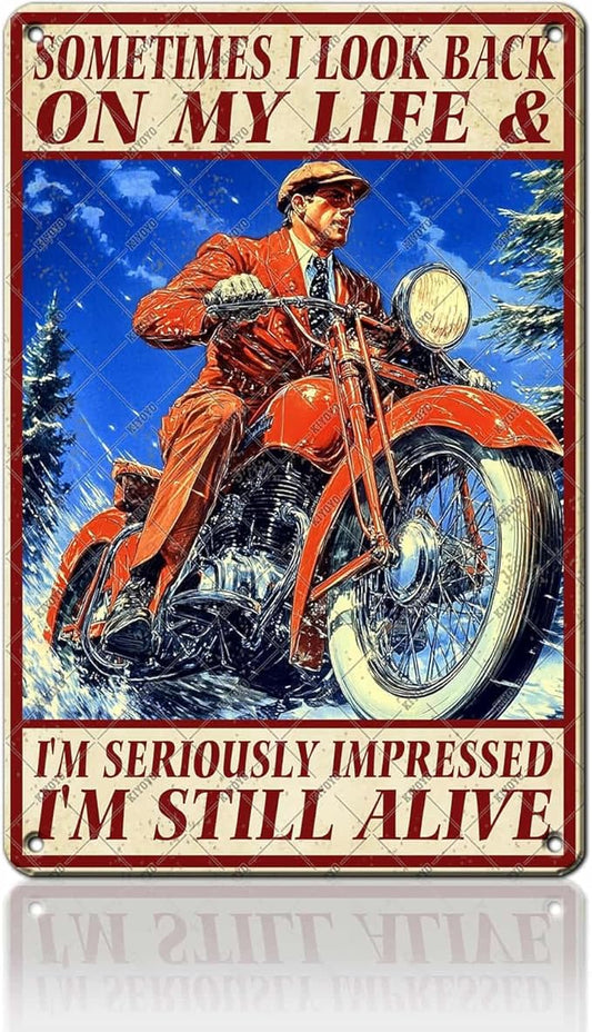 Motorcycles Metal Sign Racing Tin Poster Boy Room Wall Decor Home Garage Man Cave Cafe Office Bar Pub Bath Plaque 12x16 Inch