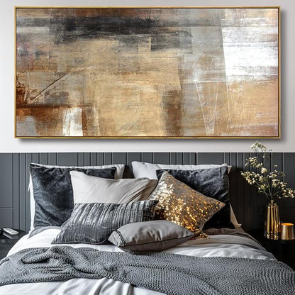 Wall Art Abstract Wall Decor Yellow Black Ink Canvas Painting Modern Artwork for Living Room Bedroom Dining Room Home Office Decor 24"x48" with Framed