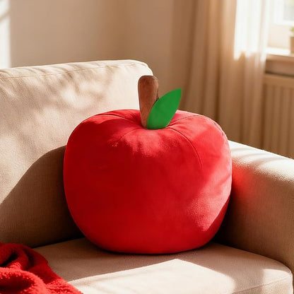 LANPU Cute Apple Shaped Plush Pillow – Soft Fruit Cushion for Couch, Sofa, or Bed, Adorable Decorative Throw Pillow for Room, Living Room & Home Decor (11 Inch, Red)
