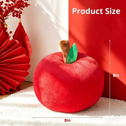 LANPU Cute Apple Shaped Plush Pillow – Soft Fruit Cushion for Couch, Sofa, or Bed, Adorable Decorative Throw Pillow for Room, Living Room & Home Decor (8 Inch, Red)