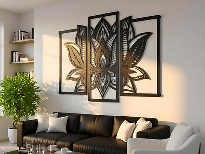 Vailla Wood Wall Art Decor Wall Hanging Sculpture Modern Home Decoration 3 Panels Nature Wall Hangings Large Wooden Wall Arr 3D Textured Sculptures for Living Room Bedroom Office Dinnig Room