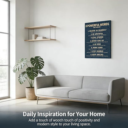 8 Rules of Life Canvas Wall Art Motivational Office Painting Picture Wall Decor Inspirational Positive Sayings Poster Print Artwork for Office School Library Decor 16x24 in Wrapped Canvas