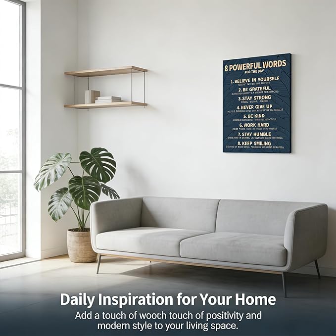 8 Rules of Life Canvas Wall Art Motivational Office Painting Picture Wall Decor Inspirational Positive Sayings Poster Print Artwork for Office School Library Decor 24x36 in Wrapped Canvas