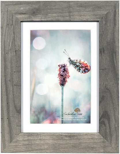 Grey 5x7 Picture Frame,Display 5x7 without Mat or 4x6 with Mat