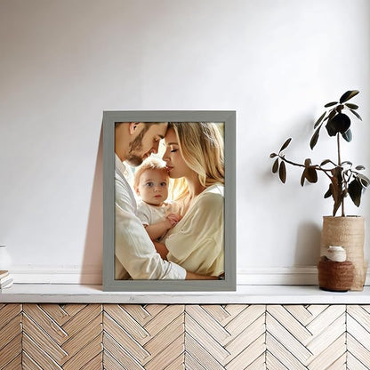 Hoikwo 18 Packs 5x7 Grey Multi Plastic Picture Frames Set with Plastic Cover for Family Photos, Artwork, Light Weight Set 5 by 7 Frames Pack for Wall Hanging and Table, Stylish Picture Frames