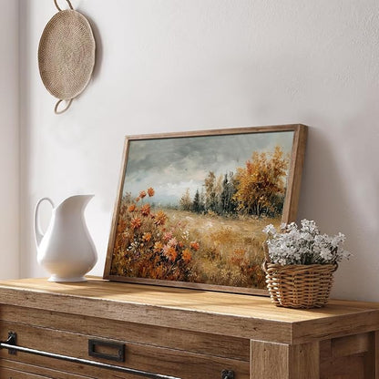 uniro Vintage Fall Landscape Wall Art Prints, Farmhouse Wall Decor, Neutral French Country Wall Decor, Unframed (8" x 10")