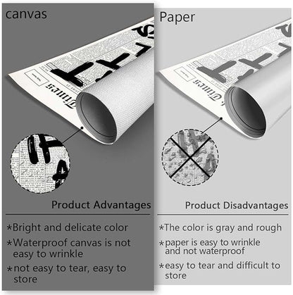 Drimiler Retro Black And White Newspaper Poster What If It All Works Out Canvas Wall Art Positive Affirming Quote Minimalist Prints Painting For Home Bedroom Dorm Wall Decor 12x18in Unframed