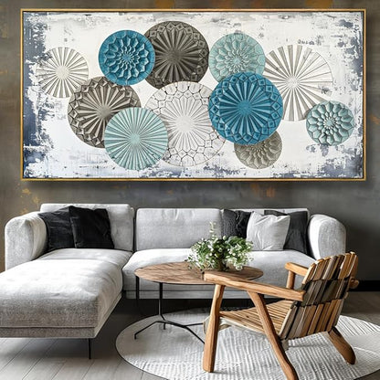 Wall Art Colorful Floral Rustic Wall Decor Canvas Painting Abstract Wall Art for Bedroom Living Room Dining Room Home Office Decor 20"x40" with Framed