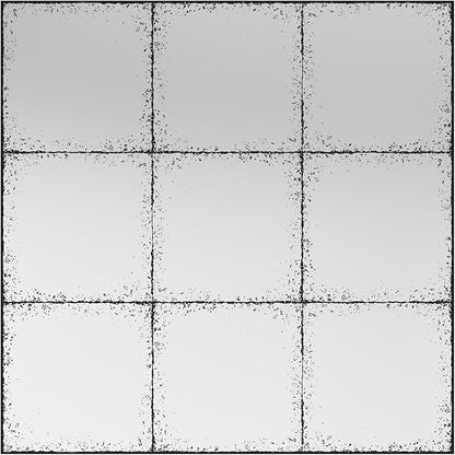 whitebeach Window Pane Black Mirror,Farmhouse Wall Mirror,Mantel Mirror for Fireplace/Entryway/Hallway/Living Room,36"X 36"
