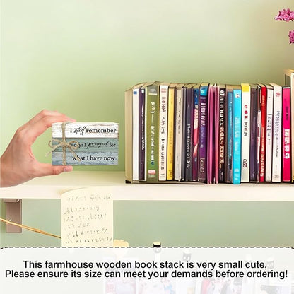Decorative Books for Home Decor, Wood Book Stack for Table Decor, I Still Remember The Days I Prayed Decoration Books for Living Room Bookshelf Office, Farmhouse Stacked Books Decoration (L83)