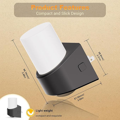 JandCase Amber Night Lights Plug into Wall, Decorative Night Light with Dusk to Dawn Sensor, Adjustable Brightness, Amber Nightlight Plug in for Kids, Bathroom, Hallway, Bedroom, Stairway