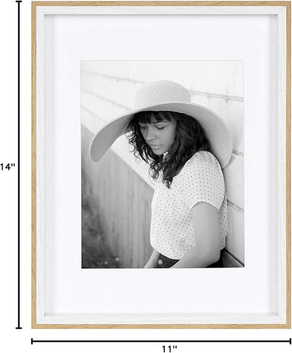 Kate and Laurel Gibson Transitional Frame Set, Set of 4, 11" x 14", White and Natural, Casual Frames for Any Room in The Home