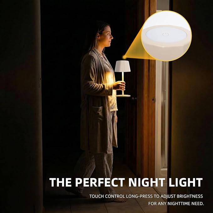 Modern 2-in-1 Table Lamp & Bottle Lamp, Pleated Metal Shade Touch Control Lamp | Adjustable Height, Warm Light & RGB, Stepless Dimming, Anti-Tip Design,Trapezoid,Beige