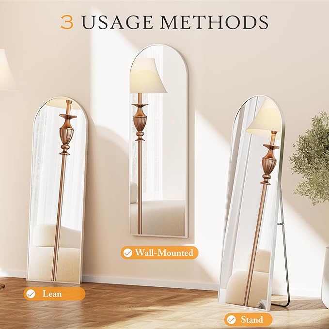 NEWBULIG Full Length Mirror, Full Body Floor Mirror with Aluminum Alloy Thin Frame, Wall or Standing Mirror for Bedroom, Living Room, Dressing Room
