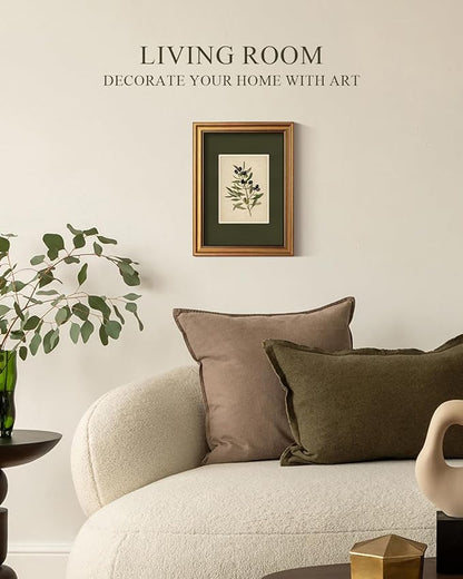 VIYYIEA Vintage Gold Framed Wall Art, Olive Canvas Painting, Vintage Olive Tree Decor for Kitchen, Farmhouse Aesthetic Botanical Pictures, Minimalist Canvas for Bedroom Bathroom Living Room, 12x16inch