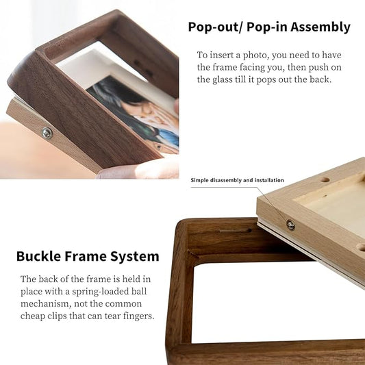 FLECHAZO 5x7 Picture Frame Wood with 4x6 Mat,Natural Solid Walnut Wooden Photo Frames 5 by 7 for Tabletop or Wall Display