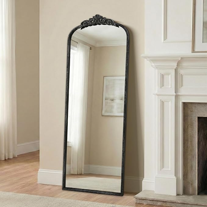 Micasso Full Length Black Mirror: 21''x56'' Baroque Antique Floor Long Body Mirror - Traditional Ornate Vintage for Wall/Dressing Room/Bedroom/Cloakroom/Entryway - Home Decor for Living Room