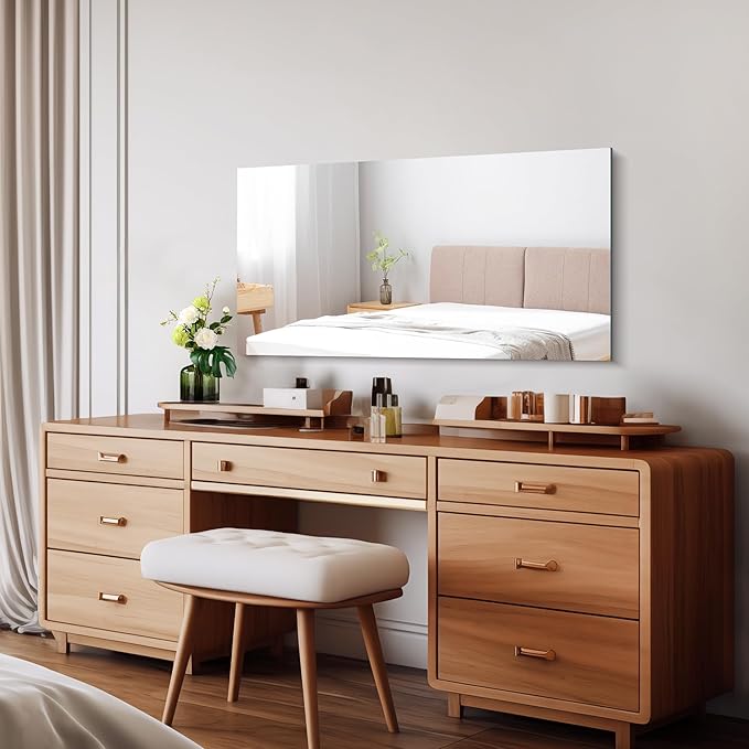 CILIBER Frameless Mirror, 20x40 Mirrors for Wall, Rectangle Bathroom Mirror for Over Sink, Frameless Vanity Mirror with Polished Edge, 3mm Tempered Glass, Hangs Horizontally or Vertically