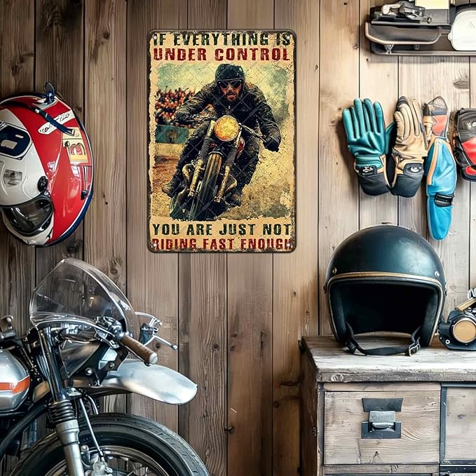 Motorcycles Metal Sign Sometimes I Look Back On My Life I'm Seriously Impressed I'M Still Alive Tin Poster Home Garage Man Cave Bath Accessories Wall Decor 12x16 Inch