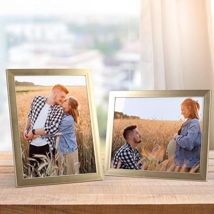 Giftgarden 8.5x11 Picture Frame Gold Set of 12, Multi Modern 8.5 x 11 Frames Bulk for Award Certificate Document Diploma, Wall or Tabletop Display