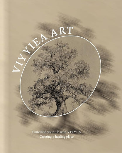 VIYYIEA Vintage Botanical Sketch Rustic Farmhouse Wall Art Decor for Living Room Bedroom Study, Aesthetic Classical Oak Tree Illustration Pictures,12x16inch,Gold Framed Canvas Prints Paintings