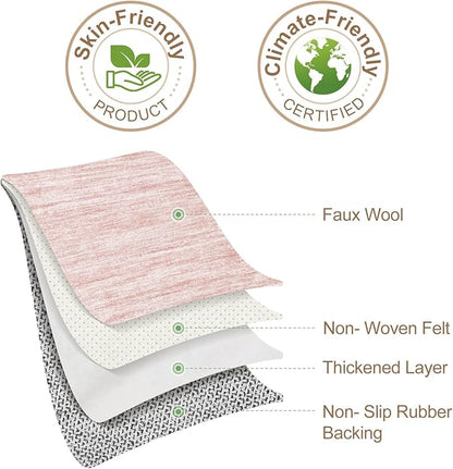Nakagishi 8X10 Area Rugs Living Room: Washable Large Vintage Rug Neutral Non-Slip Soft Stain Resistant Indoor Carpet for Bedroom Nursery Dining Room Office Playroom - Pink-01
