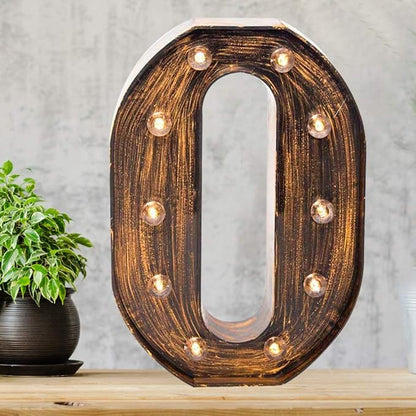 Pooqla Vintage Light Up Marquee Letters with Lights – Illuminated Industrial Style Lighted Alphabet Letter Signs - Coffee Bar Apartment Bedroom Wall Home Initials Decor A-Z