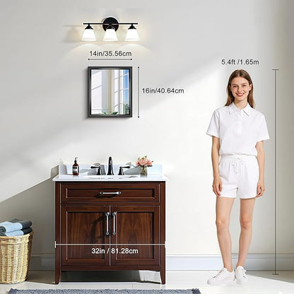 CIRCUMI 14"x16" Brushed Black Mirror with Chunky Box Metal Frame, Bathroom Mirror for Vanity Remodel & New Home, Living Room, Entryway, Rectangular Wall Mirror, Tempered Glass, Vertical or Horizontal