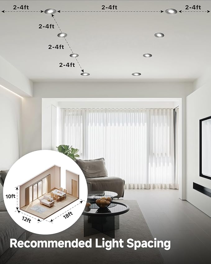 Ensenior 4 Pack 4 inch Black Gimbal Led Recessed Light, 5CCT 2700K-5000K, 360°+90° Adjustable, Dimmable, Aluminum, CRI90+, 900LM 9W 120V, Eyeball Recessed Lighting, Directional Can Light, ETL&FCC