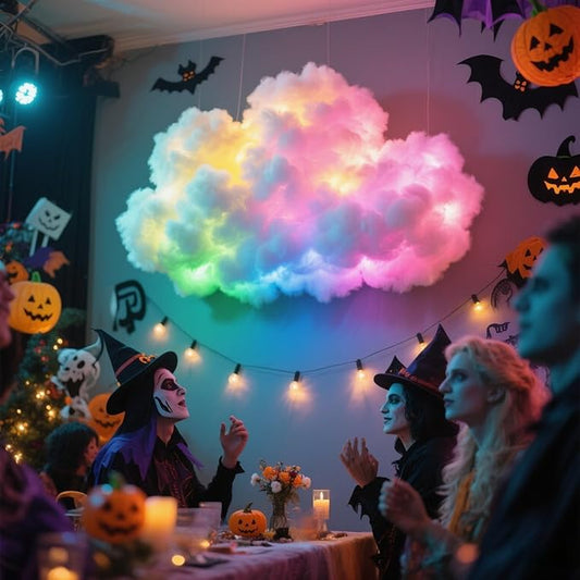 3D Thundercloud Night Light - Smart RGB LED Strip Light, USB-Powered Ceiling Mount Ideal for bedrooms, Games Rooms and Party Decorations, Features Colour-Changing Ambient Lighting (100cm)