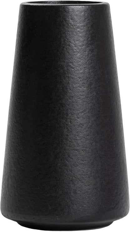 Matte Black Vase - Black Flower vase, 6" Small Simple Modern Ceramic Vases for Flower/Pampas Grass, Minimalist Farmhouse Boho Vase for Centerpieces, Home Decor, Bathroom Decor