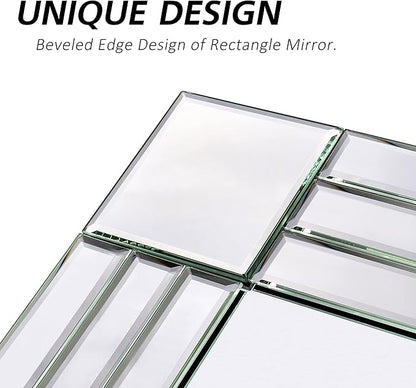 Decorative Mirror - 36"x24" Gorgeous Silver Mirror for Wall Bedroom, Bathroom, Living Room and Dining Room
