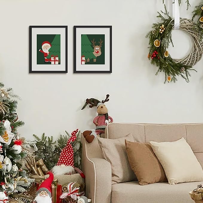 upsimples 11x14 Picture Frame Set of 3, Made of High Definition Glass for 8x10 with Mat or 11x14 Without Mat, Wall and Tabletop Display Photo Frames, Black