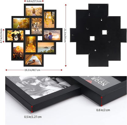 QUTREY 2 Pack 10 Opening 4x6 Collage Picture Frames Set for Wall Decor, Multiple Picture Frames Displays 4 by 6 Inch Photos，Black 4x6 Frames for Family Office Christimas Mother's Day