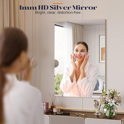 Frameless Mirror for Bathroom, 24"x30" Framelss Bathroom Mirrors for Over Sink, Frameless Vanity Mirror for Living Room, Bedroom, Entryway, Gym, Yoga