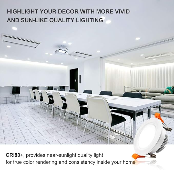 2 Inch LED Recessed Lighting, Dimmable Downlight 3W(35W Halogen Equivalent), CRI80, 5000K Daylight White Ceiling Light with LED Driver (10 Pack)