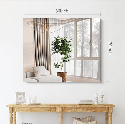 CILIBER Frameless Mirror, 30x36 Mirrors for Wall, Rectangle Bathroom Mirror for Over Sink, Frameless Vanity Mirror with Polished Edge, 3mm Tempered Glass, Hangs Horizontally or Vertically