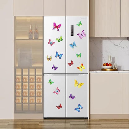 Butterfly Wall Decorations 12 PCS, 3D Butterflies Wall Stickers for Party Decorations Cake Decoration with Magnetts Removable Stickers Wall Decor Locker Decor Refrigerator Decal(Colorful)