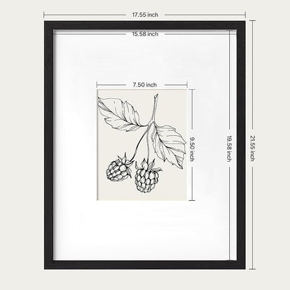 eletecpro 16x20 Picture Frame Set of 9, Display Photos 8x10 with Mat or 16 x 20 Without, Classic Gallery Wall Frame Set for Home, Large Poster Frames for Horizontal & Vertical Mounting, Black