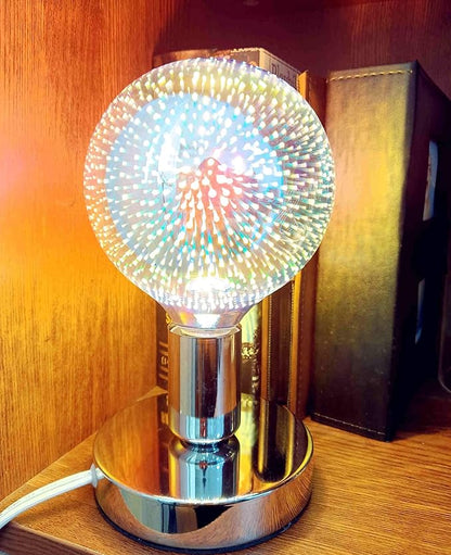 Edison Desk Lamp, Vintage Table Lamp Base, E26 E27 Industrial Retro Loft Light with Plug in Cord On/Off Switch, Bedside Lamp Holder, Home/Office/College Dorm Lighting Decor, Silver (No Bulb)